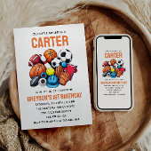 Moderne Jongens Sportballen All Star 1st Verjaarda Kaart