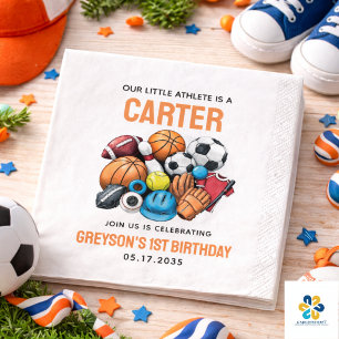 Moderne Jongens Sportballen All Star 1st Verjaarda Servet