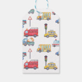 Moderne Jongens Vervoer 1e Verjaardag Dank u Cadeaulabel (Achterkant)