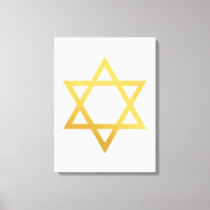 Moderne Joodse Wandkunst in Goud - Deel 2 van 3 Canvas Afdruk