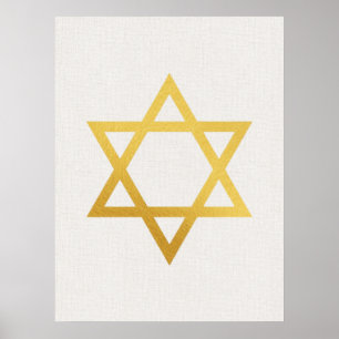 Moderne Joodse Wandkunst in Goud - Deel 2 van 3 Poster