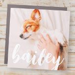 Moderne Jouer Simple Élégant Chic Photo Pet<br><div class="desc">Ce design simple et classique est composé de typographie serif et d'ajouter une photo personnalisée de votre animal de compagnie.</div>