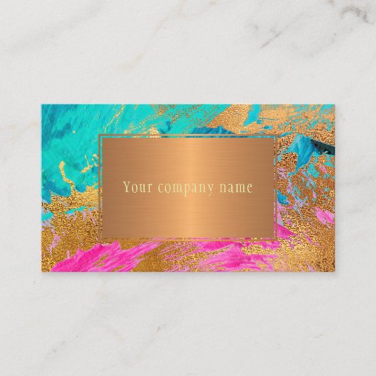 Moderne jouw naam van abstract kunstschilderkoper visitekaartje (Voorkant)