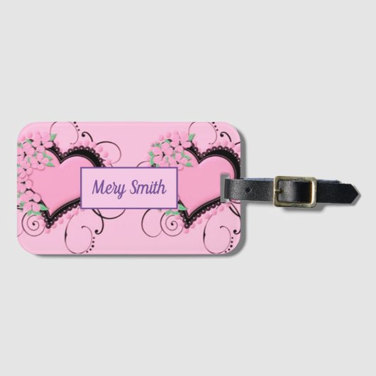 Moderne Jouw naam van Liefde Bagagelabel (Voorkant (horizontaal))