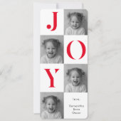 "Moderne JOY Foto Kerstmis | Bold Red Holiday (Voorkant)