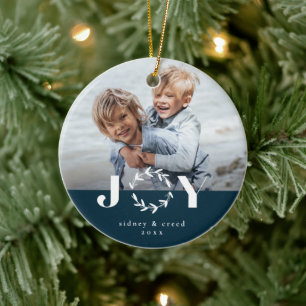 Moderne Joy krans Foto Vakantie Kerstmis Keramisch Ornament