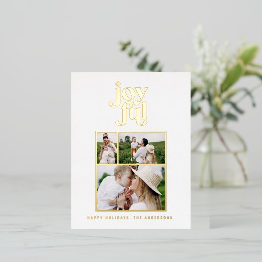 moderne joyeuse 3 feuille photo carte postale vaca (Debout devant)