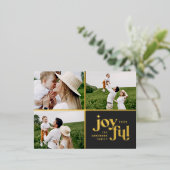 moderne joyeuse 3 feuille photo carte postale vaca (Debout devant)