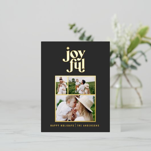 moderne joyeuse 3 feuille photo carte postale vaca (Debout devant)