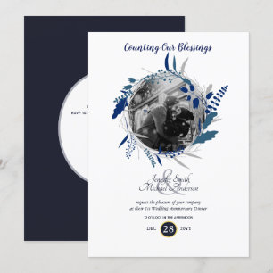 Moderne Jubileum PHOTO Blue Wreater Kaart