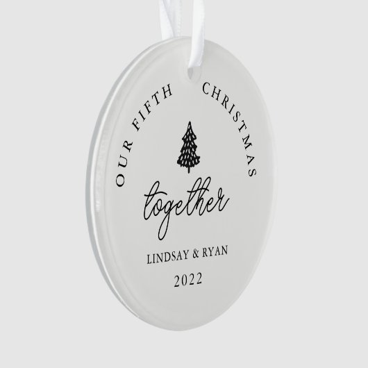 Moderne Jubileum voor kerstparen Ornament (voorkant)