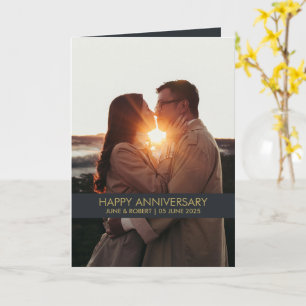 Moderne jubileumfoto liefdeskaart kaart