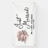 Moderne juichen net getrouwd auto banner (Verticaal)