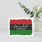 Moderne JUNETEENTH Echt Vrij Briefkaart (Staand voorkant)