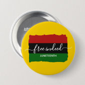 Moderne JUNETEENTH Echt vrij Ronde Button 7,6 Cm (Voorkant /achterkant)