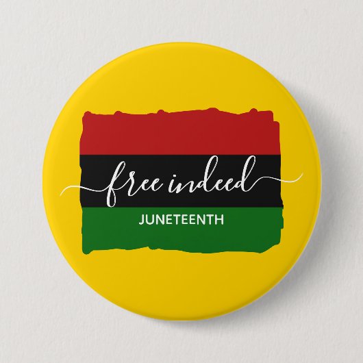 Moderne JUNETEENTH Echt vrij Ronde Button 7,6 Cm (Voorkant)