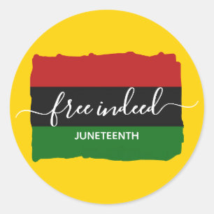 Moderne JUNETEENTH Echt vrij Ronde Sticker