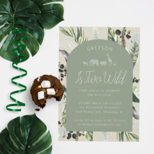 Moderne Jungle Groene Boog Twee Wilde Kaart