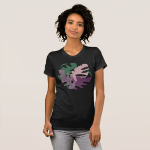 Moderne Jungle Tropische Monstera Kleurrijke Blade T-shirt
