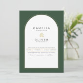 Moderne Juniper Green Trouw Uitnodiging (Staand voorkant)