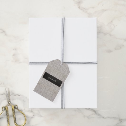Moderne Jute Cadeaulabel (Met Touw)