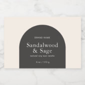 Moderne kaars boho minimalistische product verpakk voedselcontainer etiket (Enkel label)