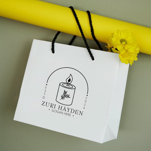 Moderne kaars Small Business, Custom Large Rubberstempel