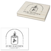 Moderne kaars Small Business, Custom Large Rubberstempel (Gestempeld)