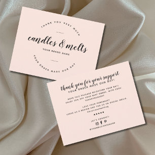 Moderne kaarsen en smelt kleine bedrijven bedankkaart