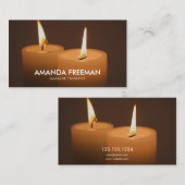 Moderne kaarslicht massage therapie visitekaartje (Voorkant / Achterkant)