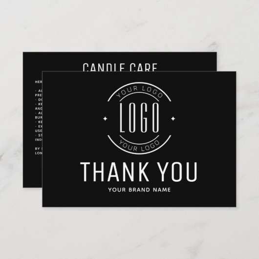 Moderne kaarsverzorging business logo dank u kaart (Voorkant / Achterkant)
