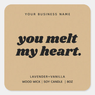 Moderne kaarsvormgeving voor kaarsen met cadeau vierkante sticker