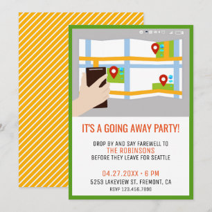 Moderne Kaart Colorful Farewell Party Invitation