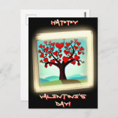 Moderne kaart - Love Tree - Valentijnsdag (Voorkant / Achterkant)