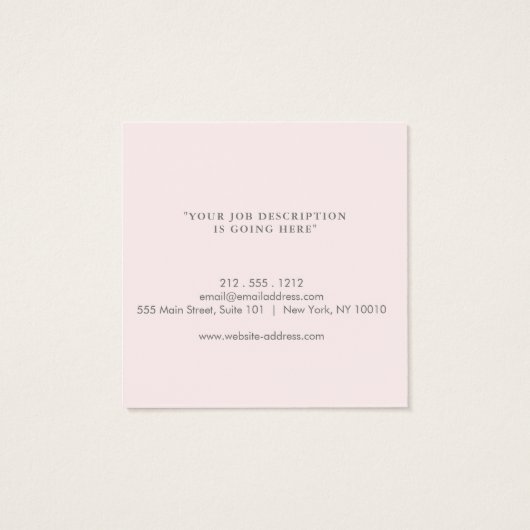 Moderne kaart met Blush roze profiel voor professi (Achterkant)
