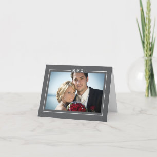 Moderne kaart met initialen voor bedankje