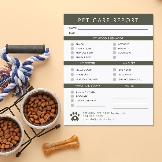 Moderne Kaart rapport van de Dog Sitter Report van