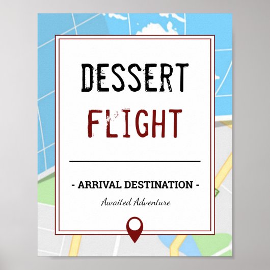 Moderne kaart | Reis | Teken dessert Poster (Voorkant)