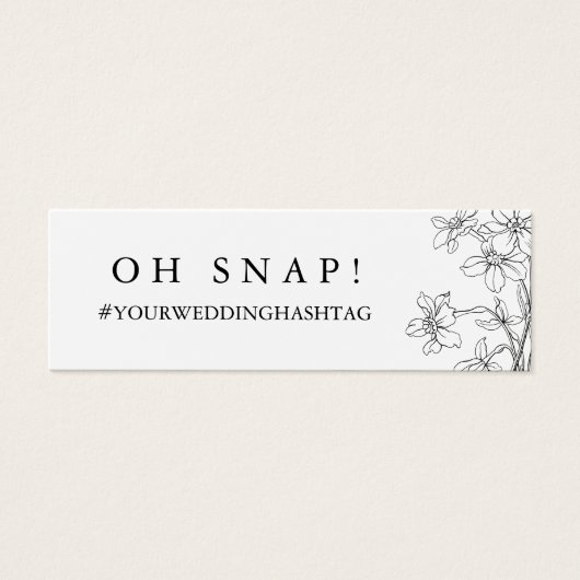 Moderne Kaart van Floral Black en White Wedding Ha (Voorkant)