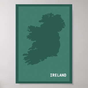 Moderne kaart van ierland / estland Irish Emeral Poster
