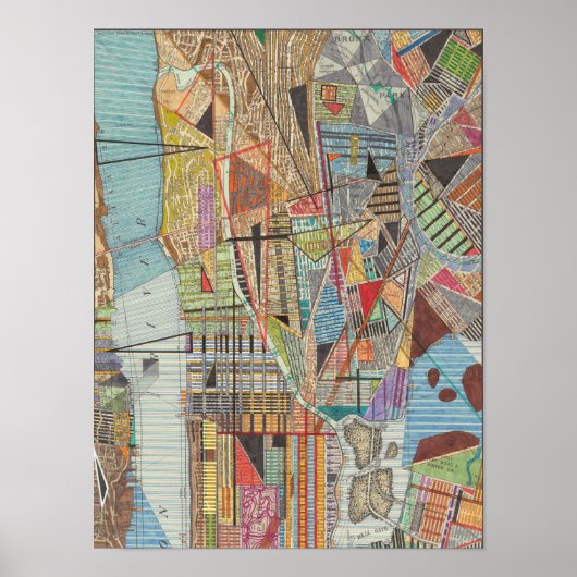 Moderne kaart van New York I 2 Poster (Voorkant)