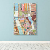 Moderne kaart van New York II Canvas Afdruk (Insitu (Houten vloer))