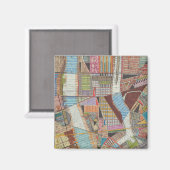 Moderne kaart van New York II Magneet (Voorkant / Achterkant)