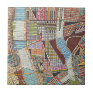 Moderne kaart van New York II Tegeltje