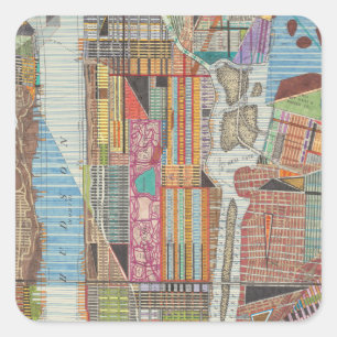 Moderne kaart van New York III Vierkante Sticker