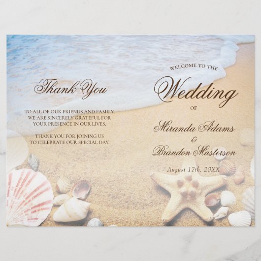 Moderne Kaart van Tropische Beach Wedding Folded P (Voorkant)