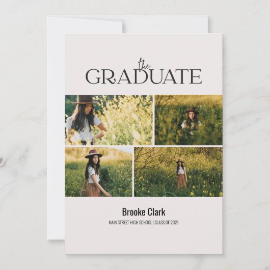 Moderne Kaart voor aankondiging van Afstuderen fot (Voorkant)