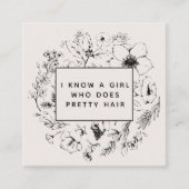 Moderne Kaart voor blush en zwarte doorverwijzing Vierkante Visitekaartje (Voorkant)