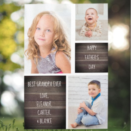 Moderne Kaart voor fotocollage voor opa