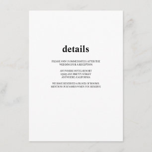 Moderne Kaart voor huwelijksdetails